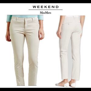 𝅺WEEKEND Max Mara Chino Audrey tan beige taupe pants size 8